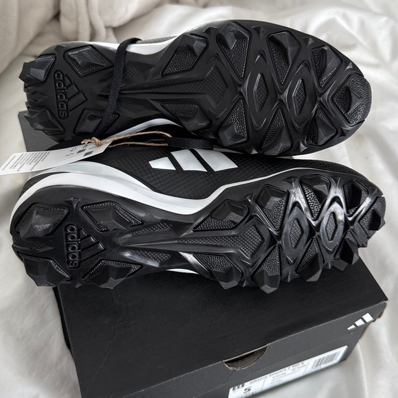 Adidas Adizero Black and White Cleats - Picture 3 of 4